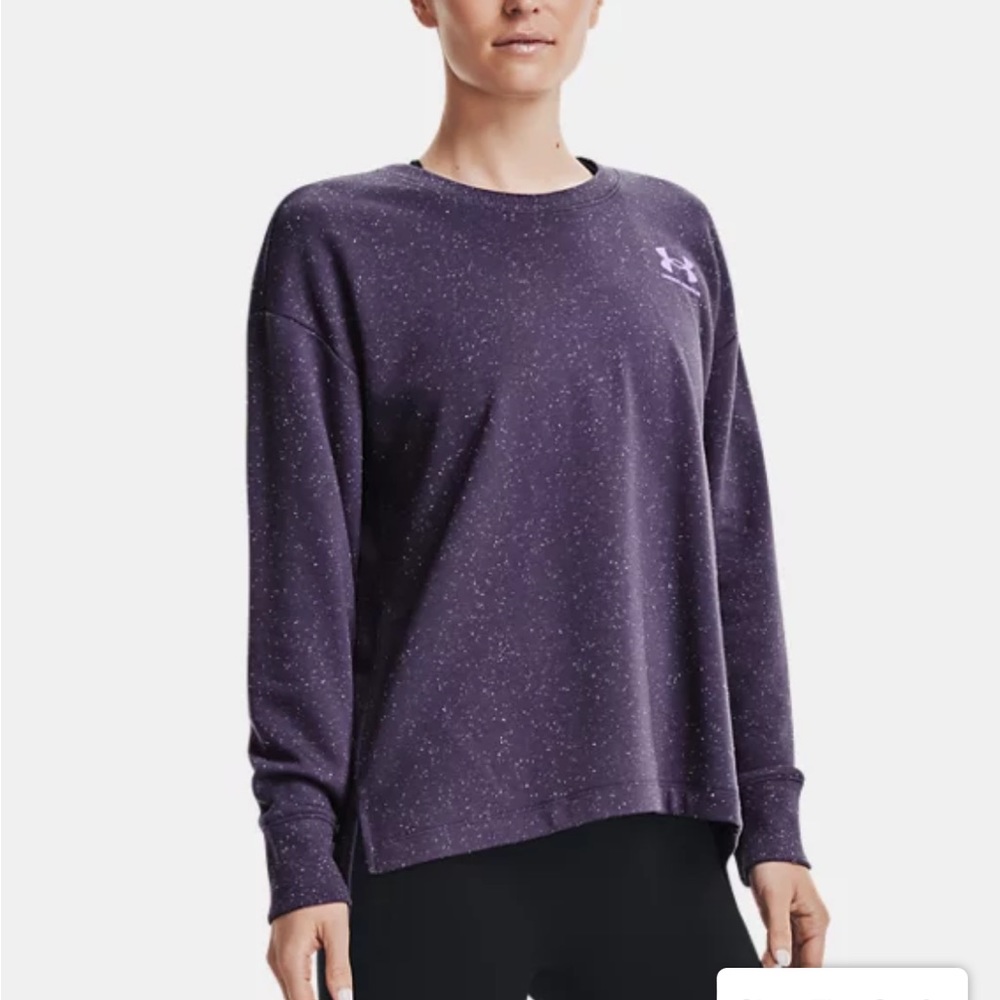 NWT Under Armour Womens L Rival Fleece Oversized Crew